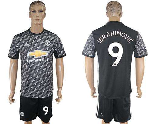 Manchester United #9 Ibrahimovic Black Soccer Club Jersey - Click Image to Close